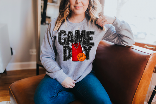 Gameday Basketball Red Jersey DTF Transfer