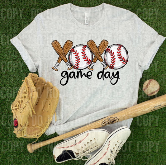 Game Day Baseball And Bats Handwritten DTF Transfer