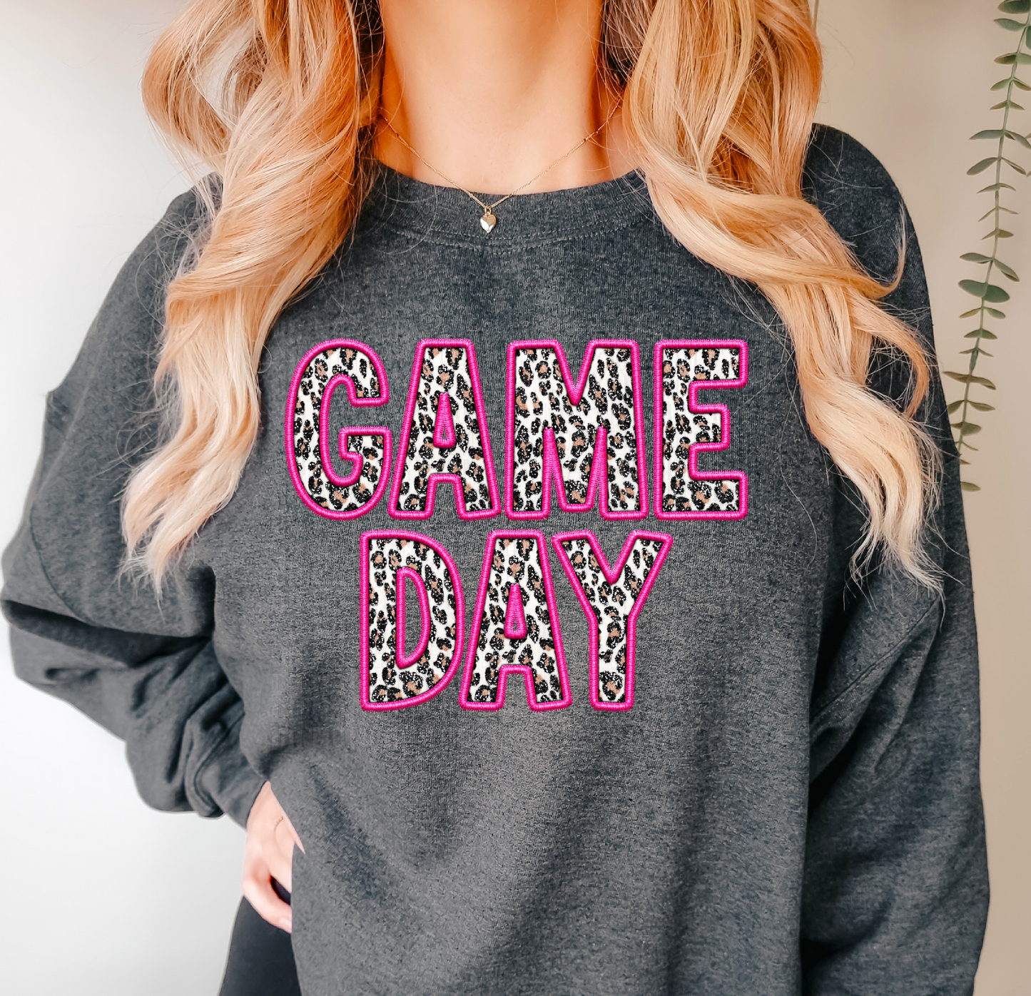 GameDay Pink Sparkly Cheetah DTF Transfer