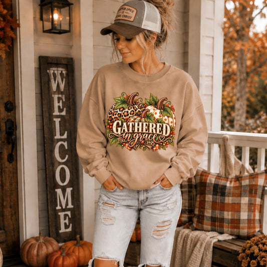 Gathered In Grace Pumpkin DTF Transfer