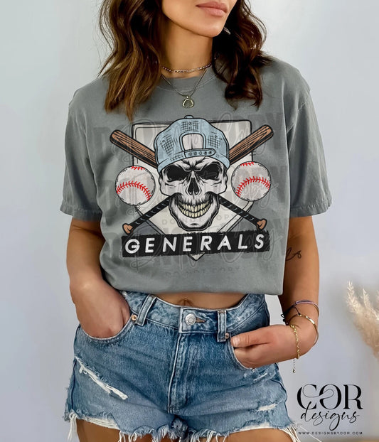 Generals Columbia Blue DTF Transfer