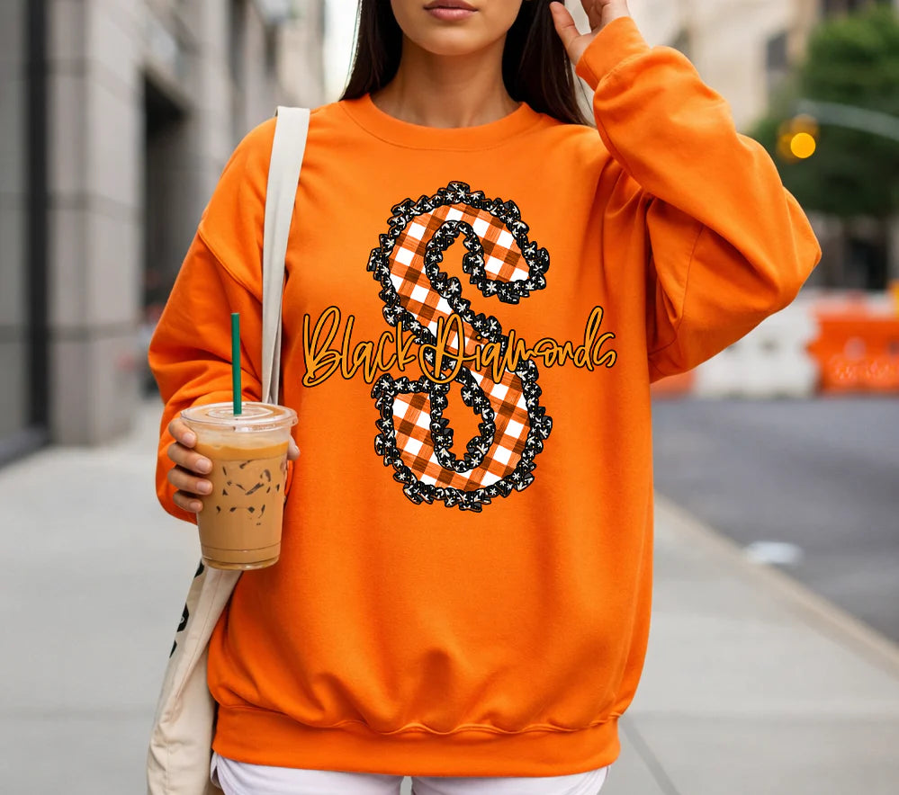 Gingham + Ruffles Custom Script DTF Transfer