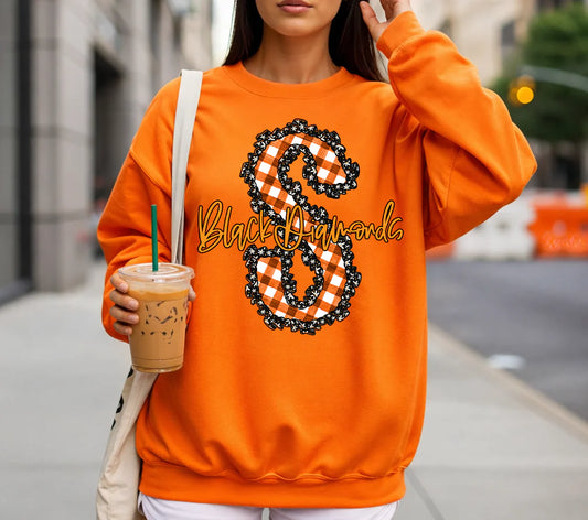 Gingham + Ruffles Custom Script DTF Transfer