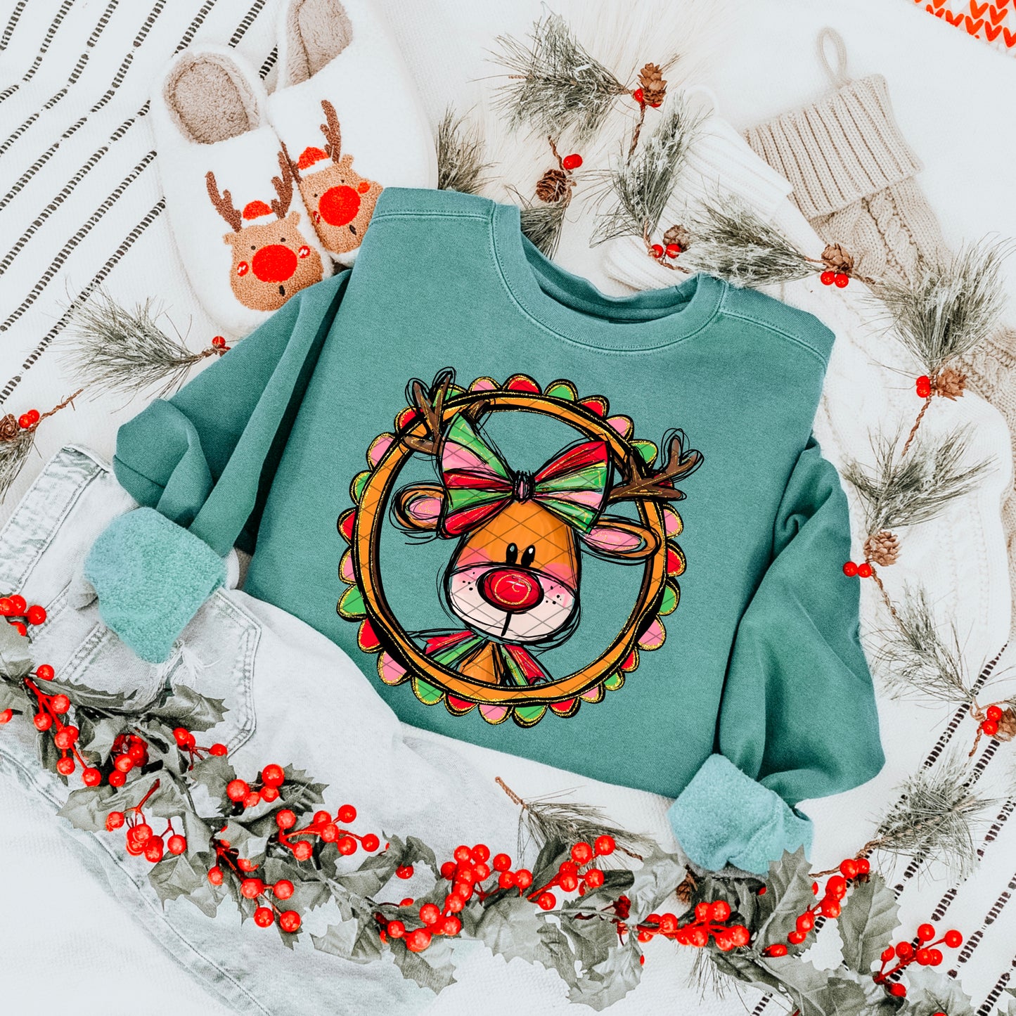 Girly Reindeer DTF Transfer