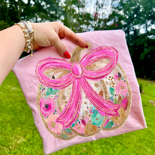 Glitter Floral Pumpkin DTF Transfer