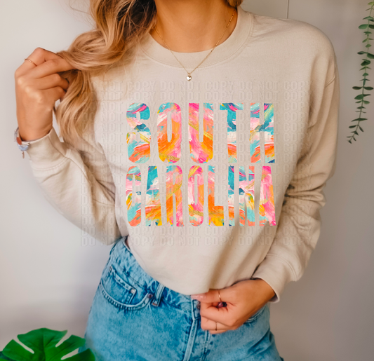 South Carolina Glitz State DTF Transfer
