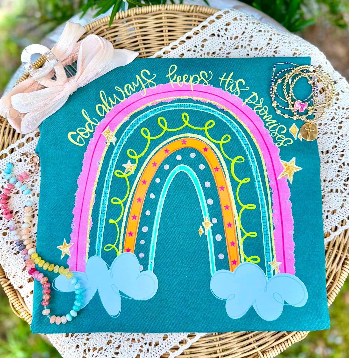 God Always Keeps His Promises Rainbow DTF Transfer