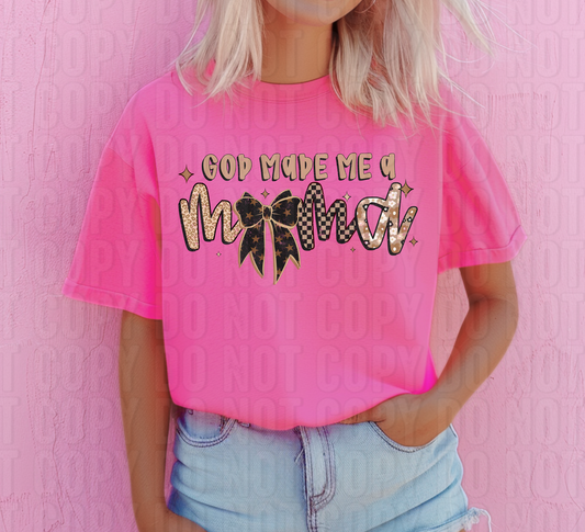 God Made Me A Mama Animal Print DTF Transfer