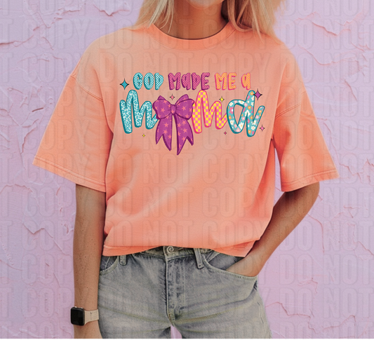 God Made Me A Mama Retro Colorful DTF Transfer