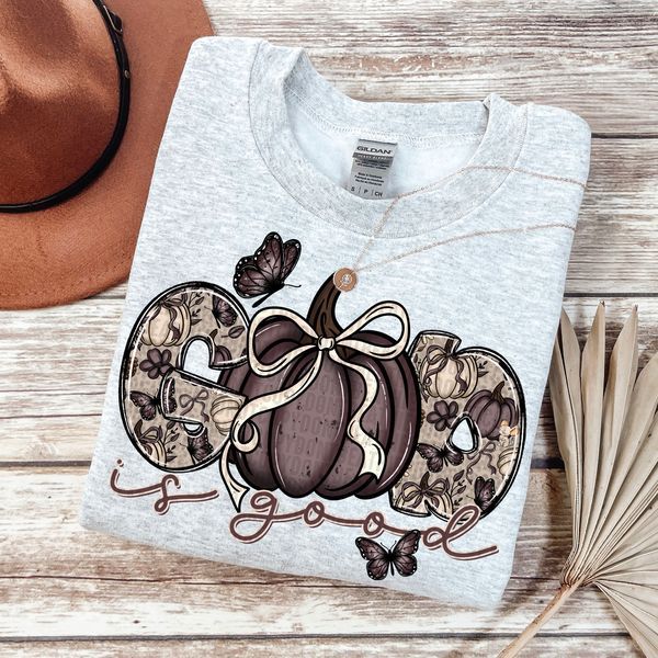 God Is Good Pumpkins & Butterflies DTF Transfer