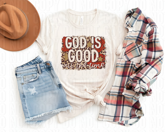 God Is Good All The Time Cheetah DTF Transfer