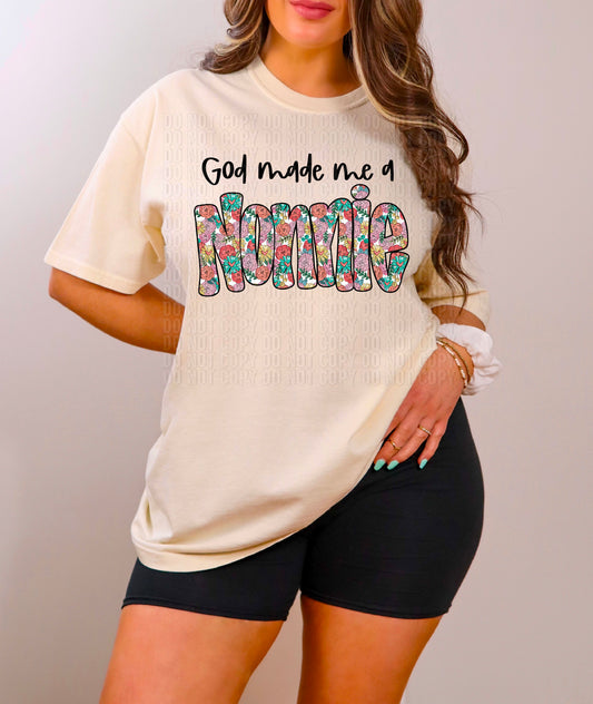 God Made Me A Nonnie DTF Transfer