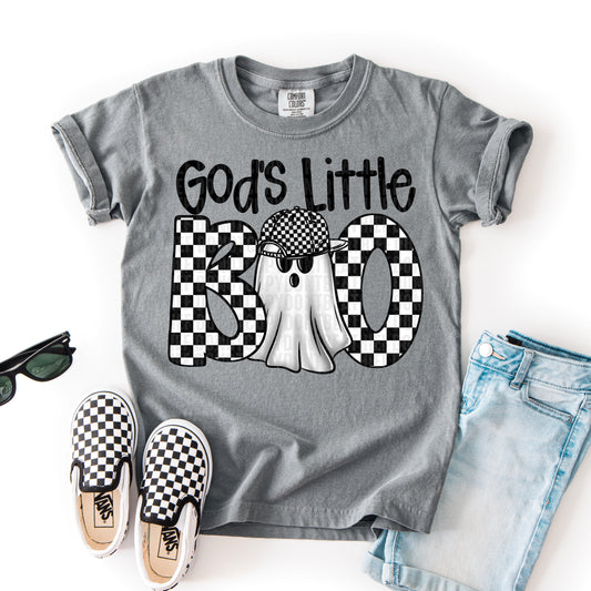 God's Little Boo Checkered DTF Transfer