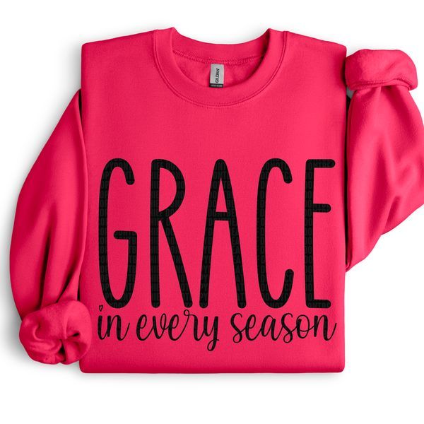 Grace In Every Season Black DTF Transfer