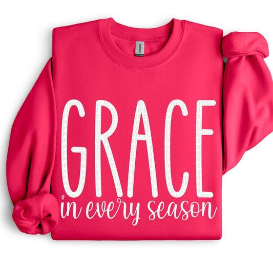 Grace In Every Season White DTF Transfer