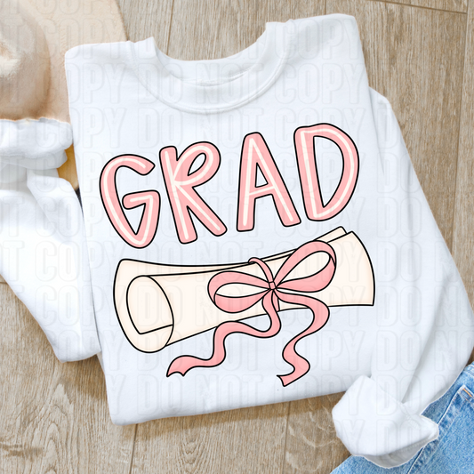 Grad Diploma Bow DTF Transfer