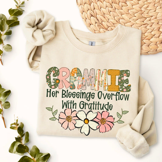 Grammie Blessings Overflow DTF Transfer