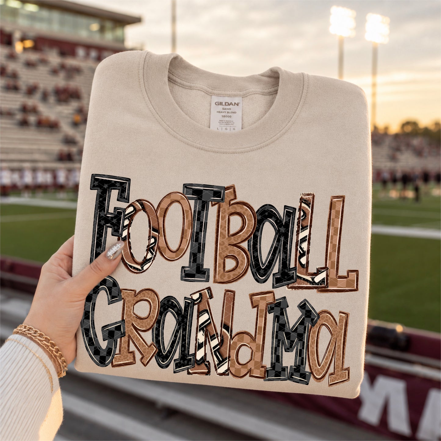 Grandma Football Doodle DTF Transfer