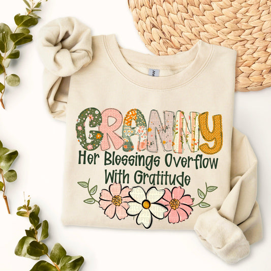 Granny Blessings Overflow DTF Transfer