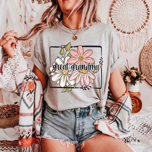 Great Grandma Floral Name Title DTF Transfer