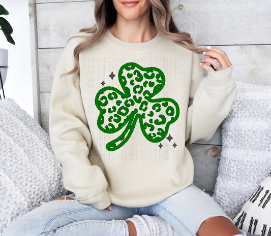 Green Leopard Clover DTF Transfer