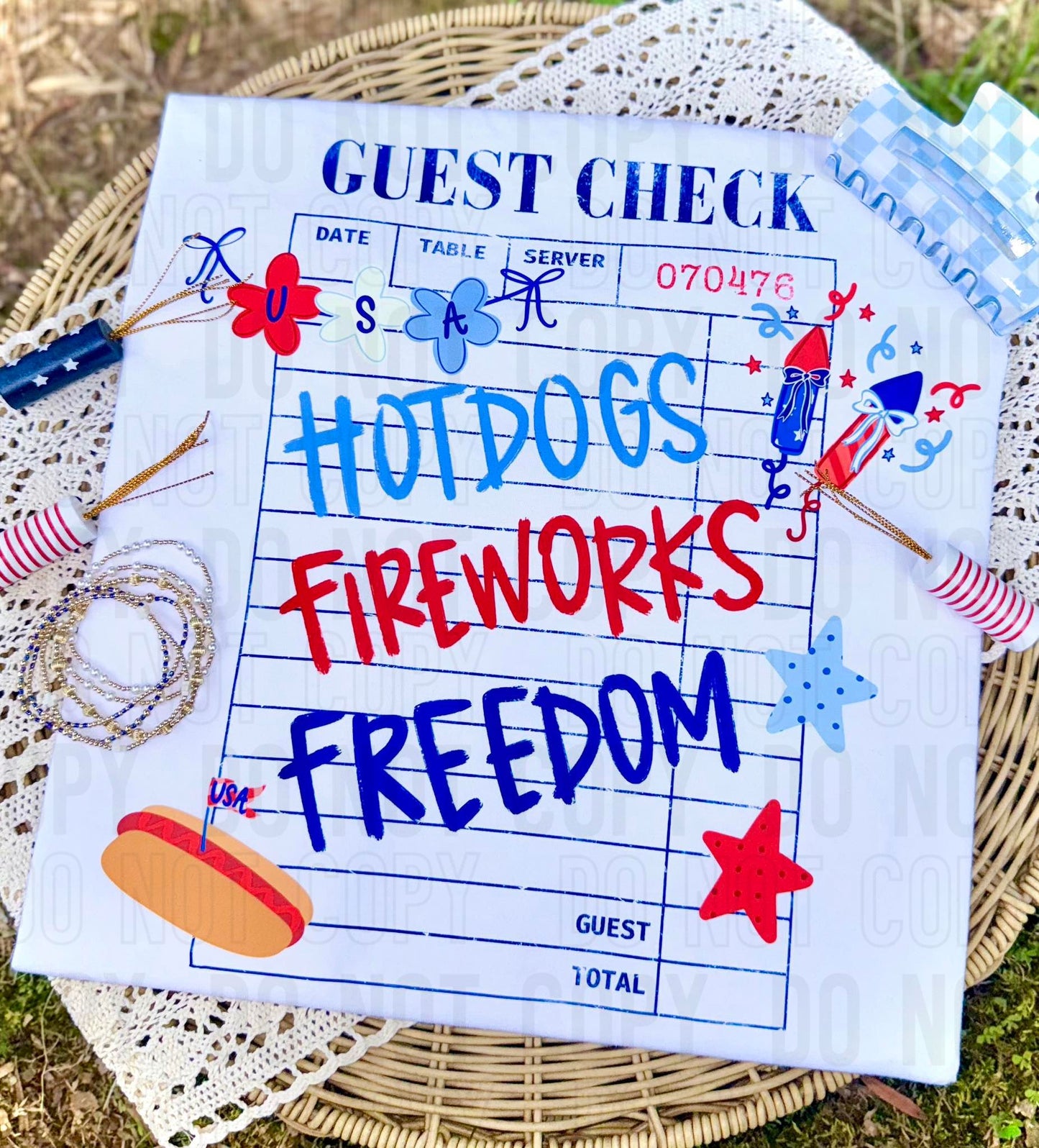 Guest Check 4th Of July Comfort Color Tee