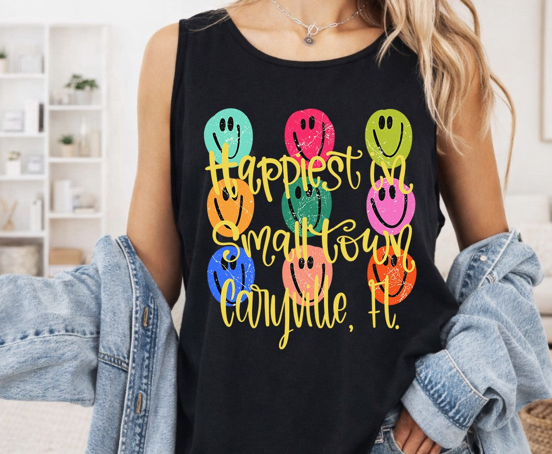 Happiest In Small Town Custom City, St. DTF Transfer