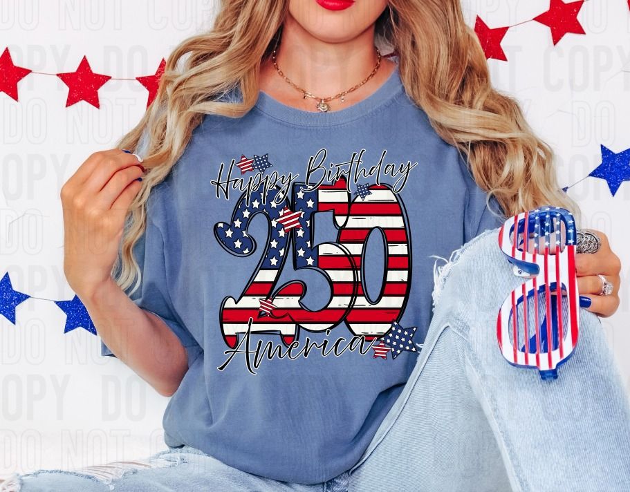 Happy Birthday America DTF Transfer