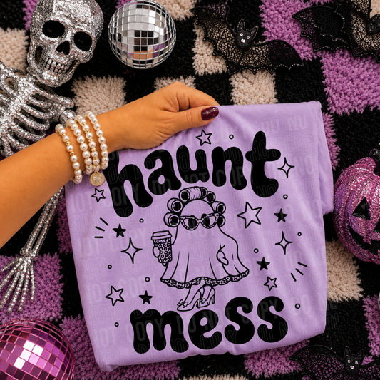 Haunt Mess Black Font DTF Transfer