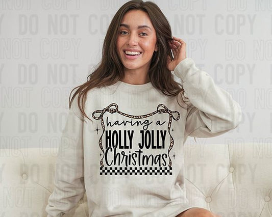 Have A Holly Jolly Christmas Leopard DTF Transfer