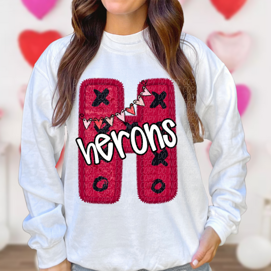 Herons Valentine School Spirit DTF Transfer