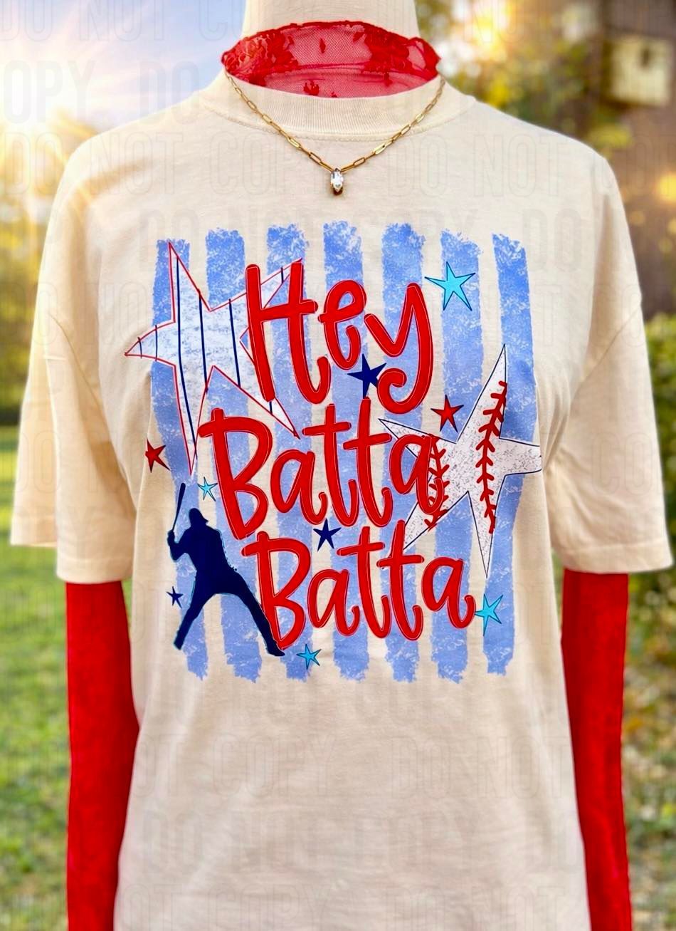 Hey Batta Batta Stripes DTF Transfer