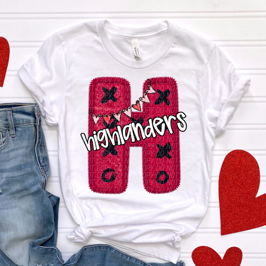 Highlanders Valentine School Spirit DTF Transfer