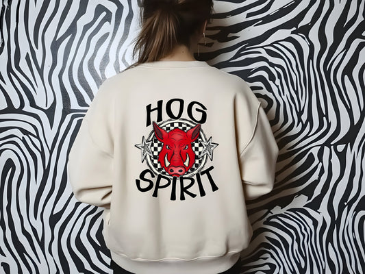 HOG MASCOT SPIRIT  CHECKER CIRCLE SAG DTF Transfer