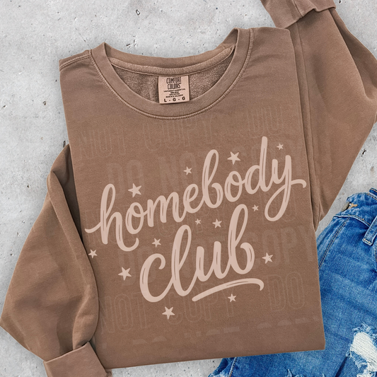 Homebody Club Single Color DTF Transfer