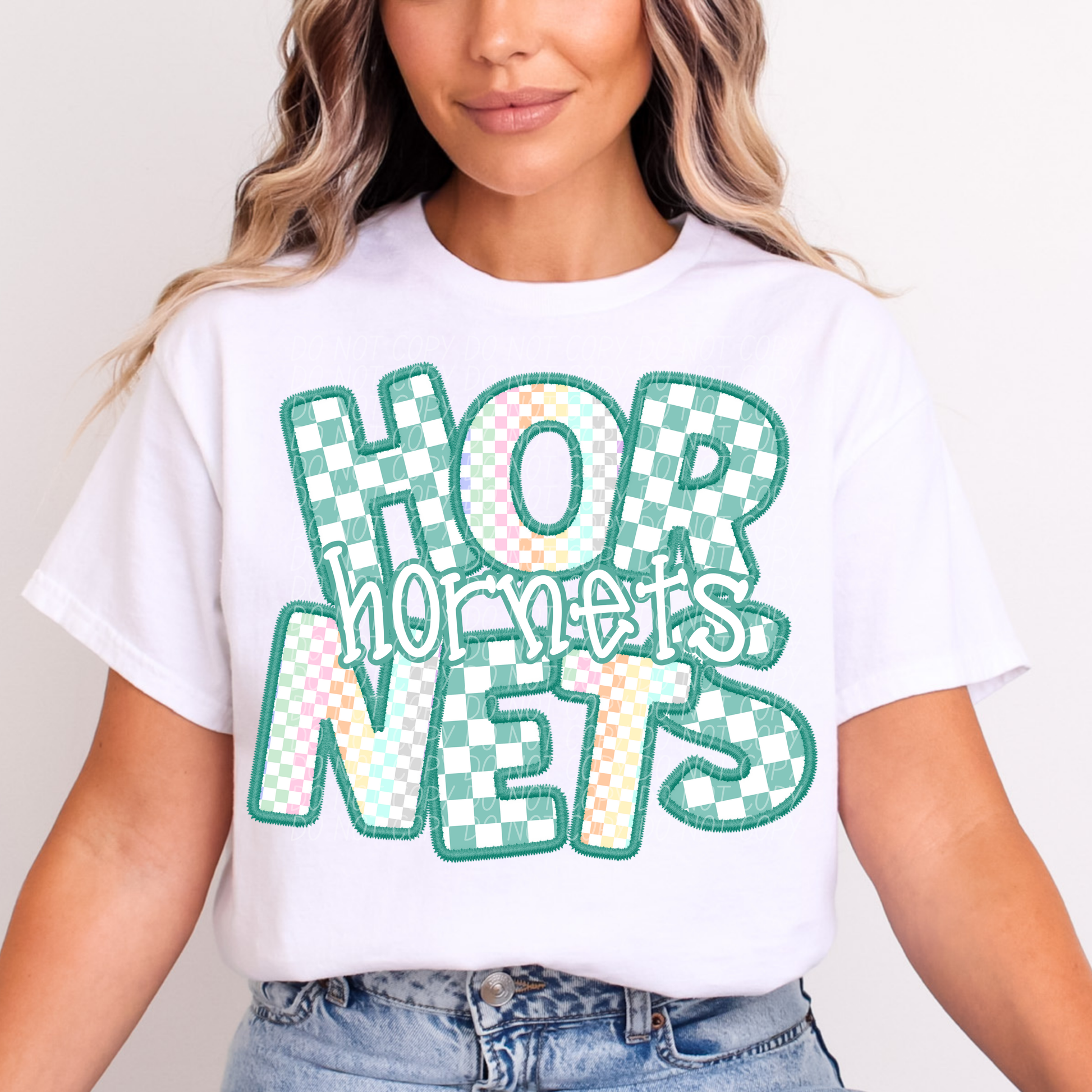 HORNETS CS Checker Mascot DTF Transfer