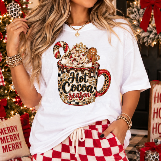 Hot Cocoa Season Leopard DTF Transfer