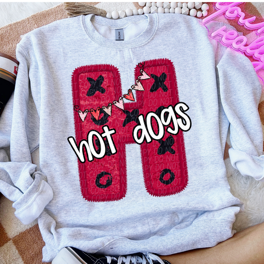Hot Dogs Valentine School Spirit DTF Transfer