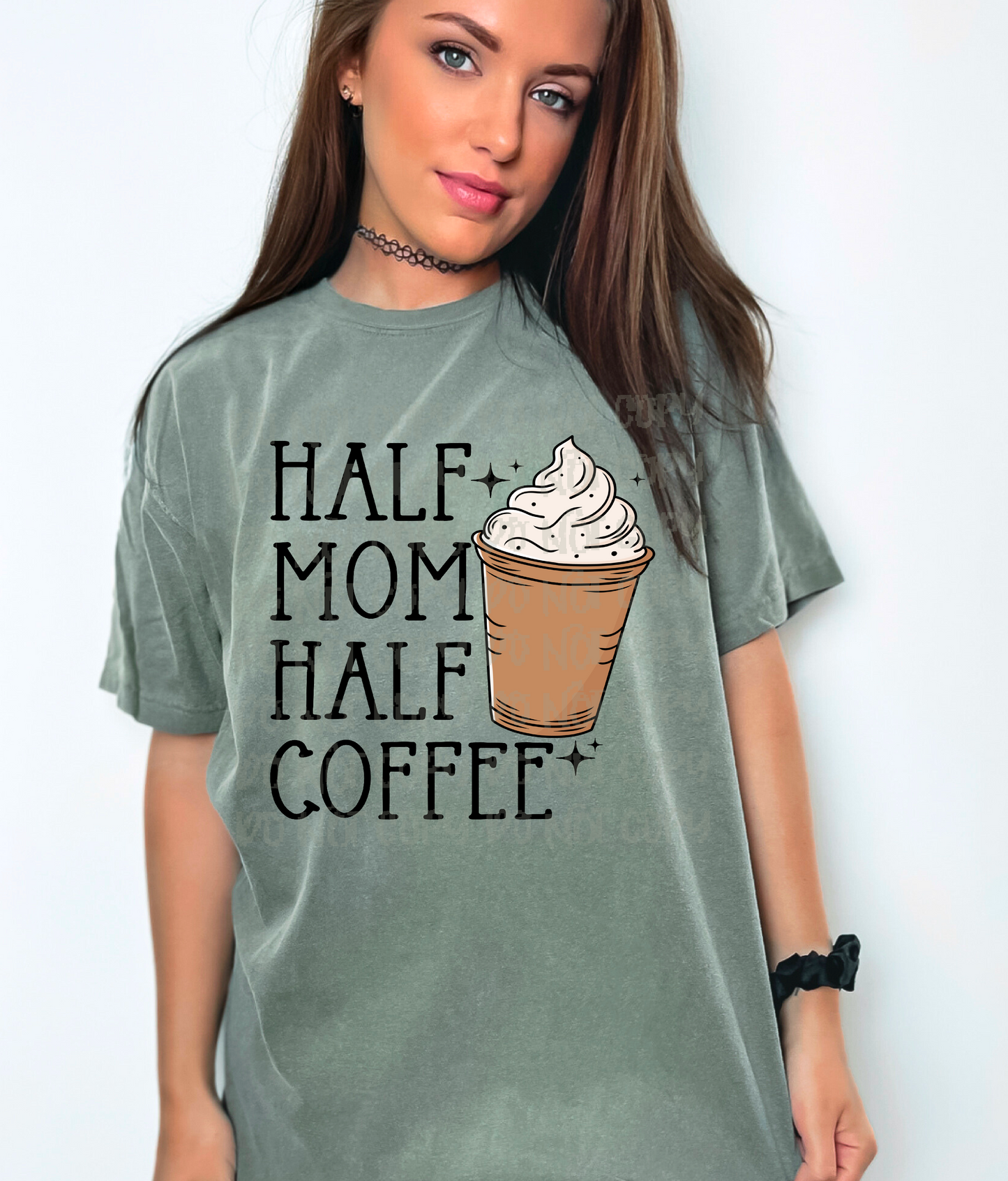 Half Mom Half Coffee DTF Transfer