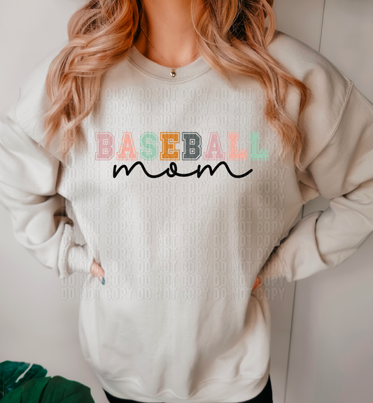 Baseball Mom Handwritten DTF Transfer