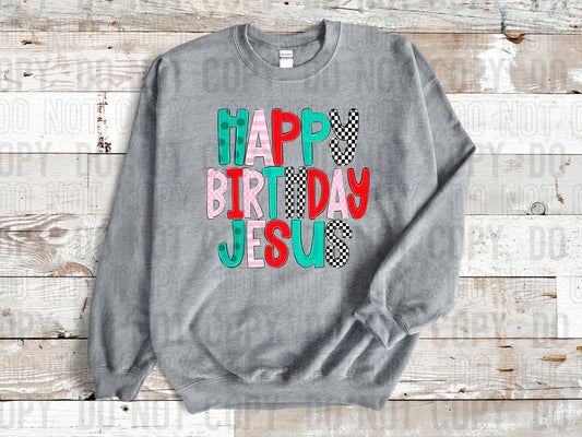 Happy Birthday Jesus Jingle Poppy Style DTF Transfer