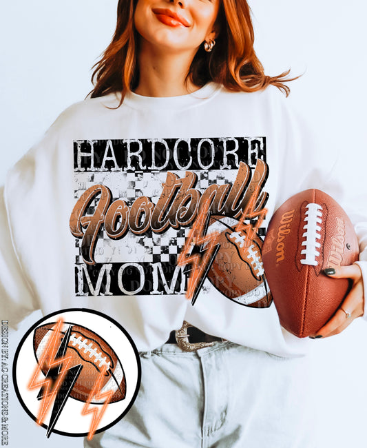 Hardcore Football Mom Front/Back DTF Transfer