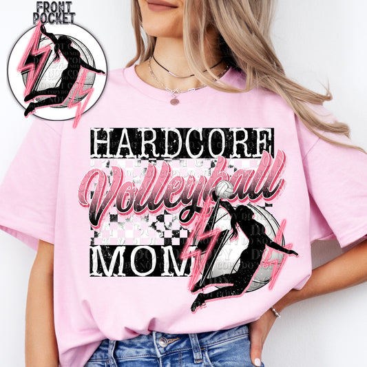 Hardcore Volleyball Mom Front/Back DTF Transfer