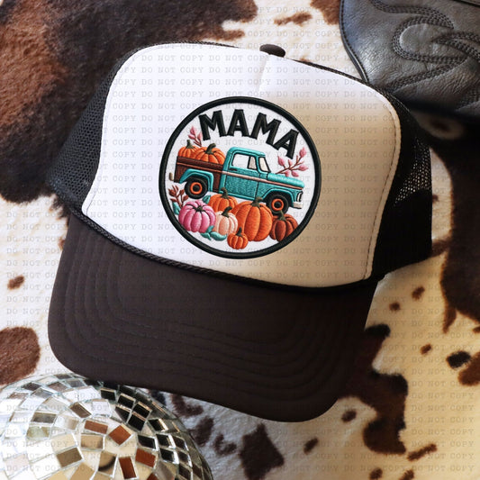 Mama Fall Truck Hat Patch DTF Transfer