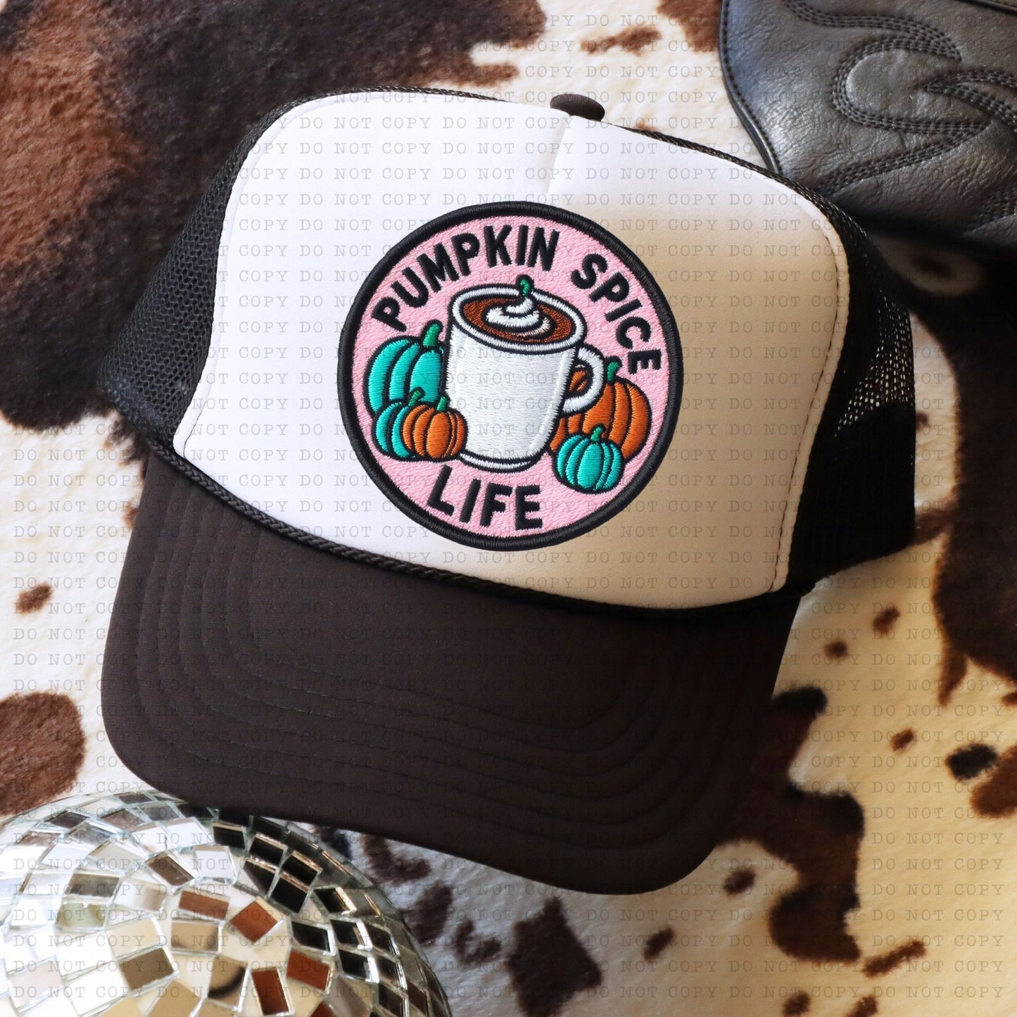 Pumpkin Spice Life Hat Patch DTF Transfer