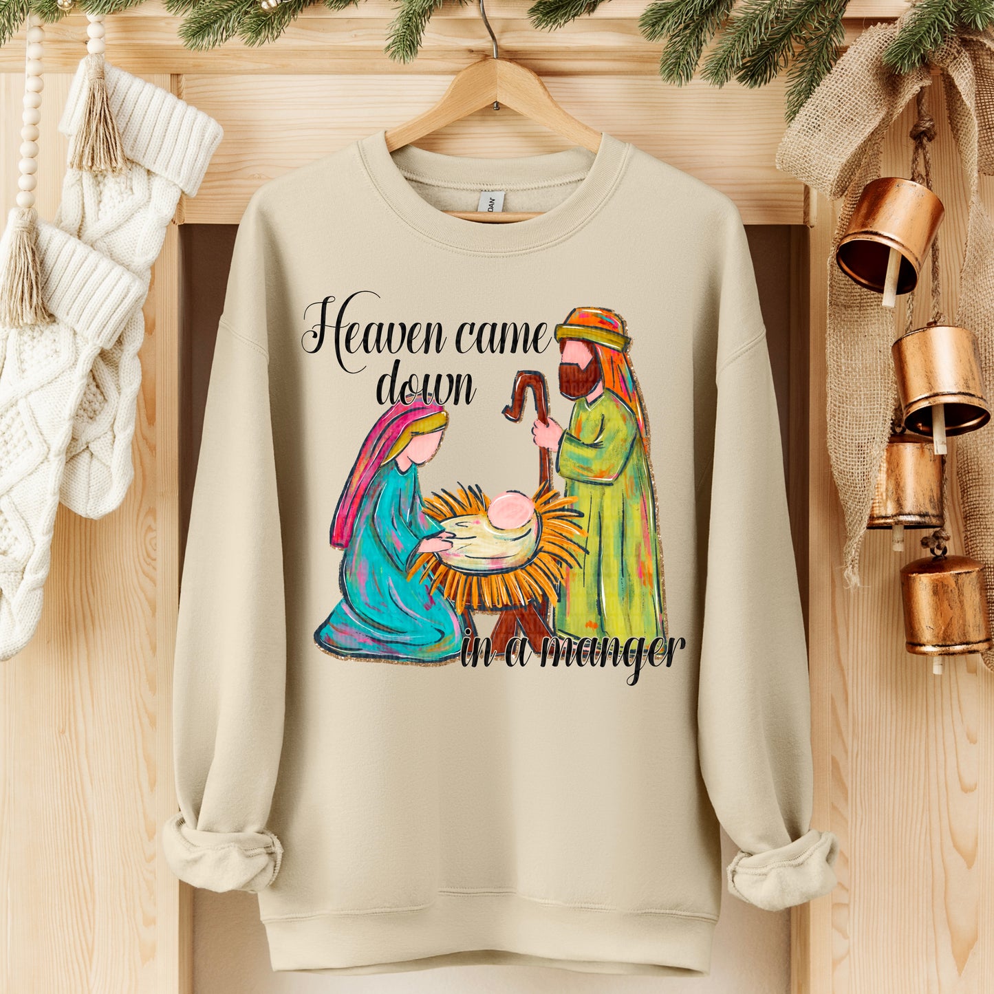 Heaven Came Down In A Manger DTF Transfer