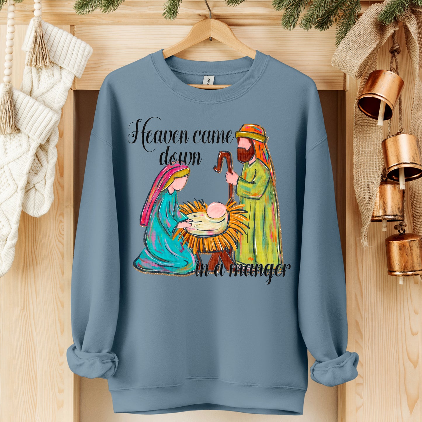 Heaven Came Down In A Manger DTF Transfer