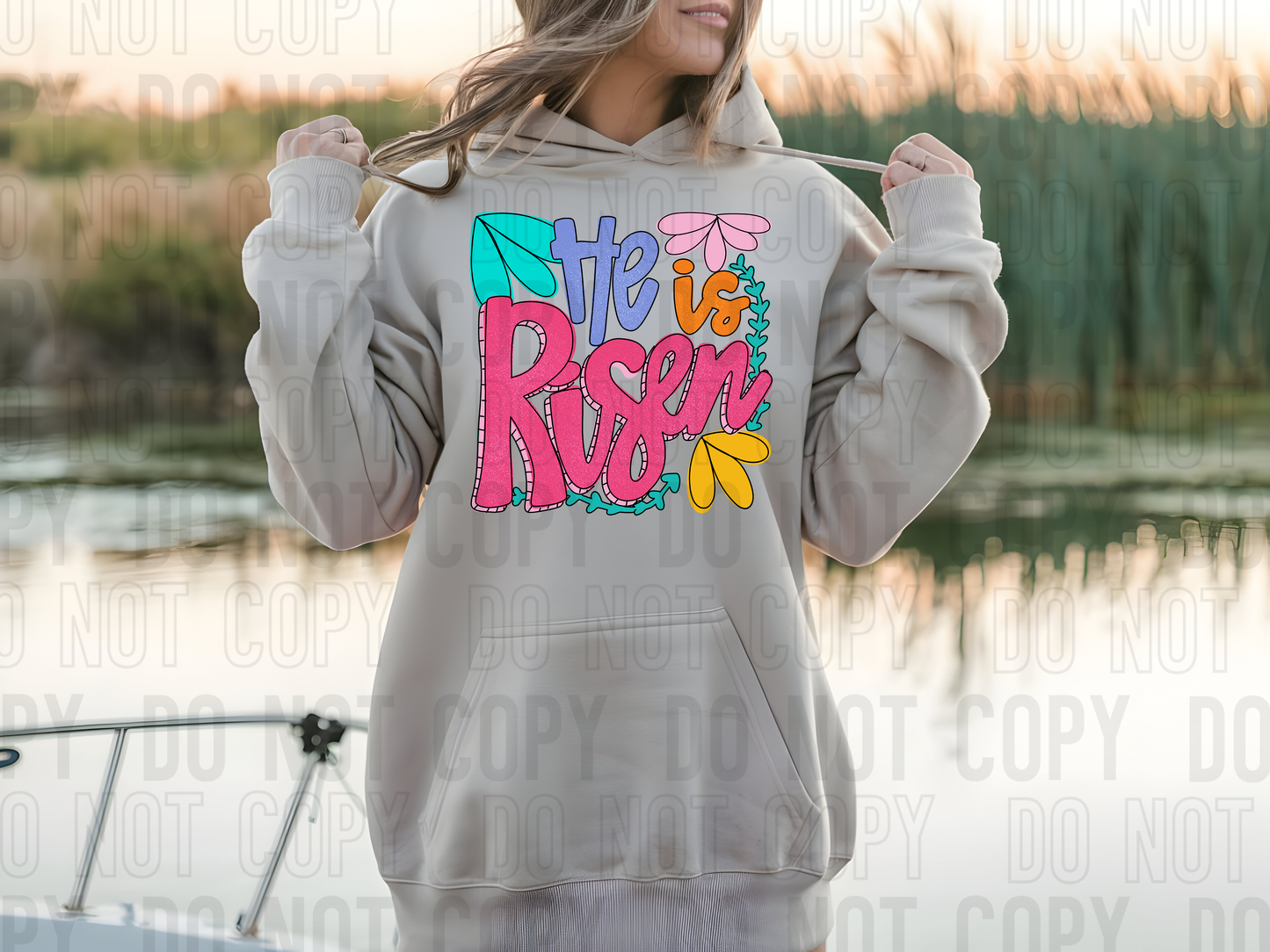 He Is Risen Floral Art DTF Transfer