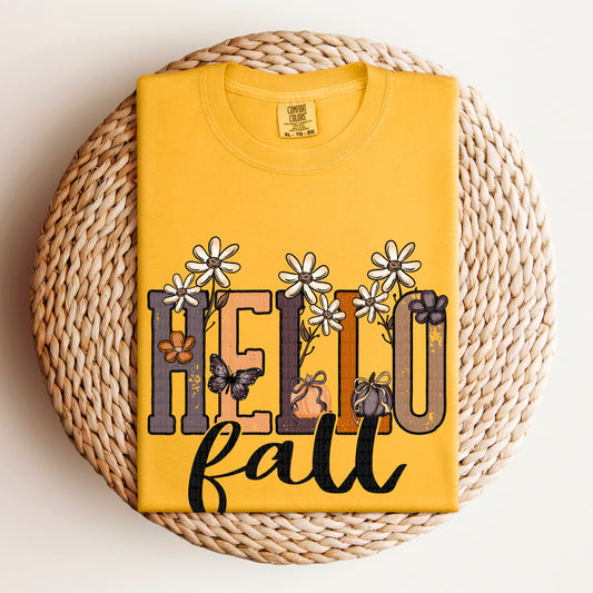 Hello Fall Floral DTF Transfer