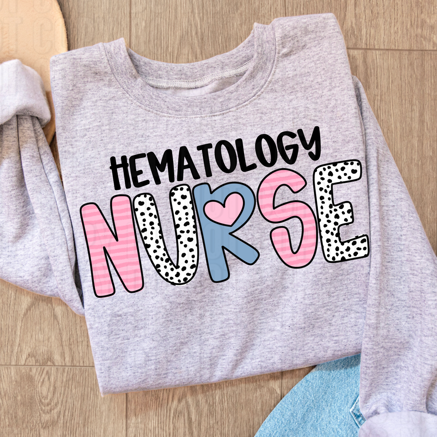 Hematology Nurse Hearts DTF Transfer